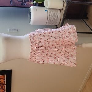Kingston Grey Pink Floral Eyelet A Line Lined Skirt Stretchy